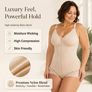 CurveLux – 360° Sculpt Zip-Up Shapewear Bodysuit