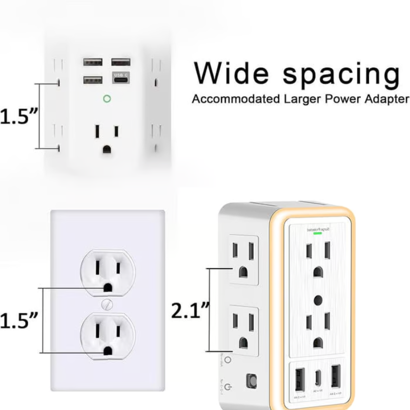 PowerHub |  9-IN-1 Multi Plug Surge Protector Outlet