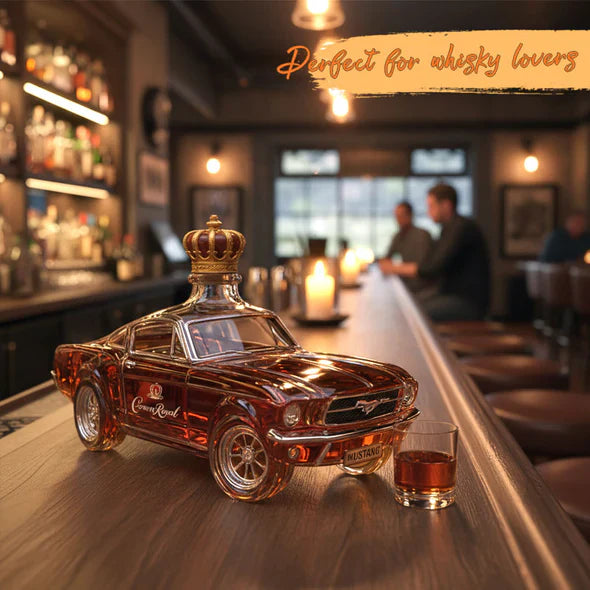 Elegant Mustang Whiskey Bottle – Minimalist Design for Home Bar