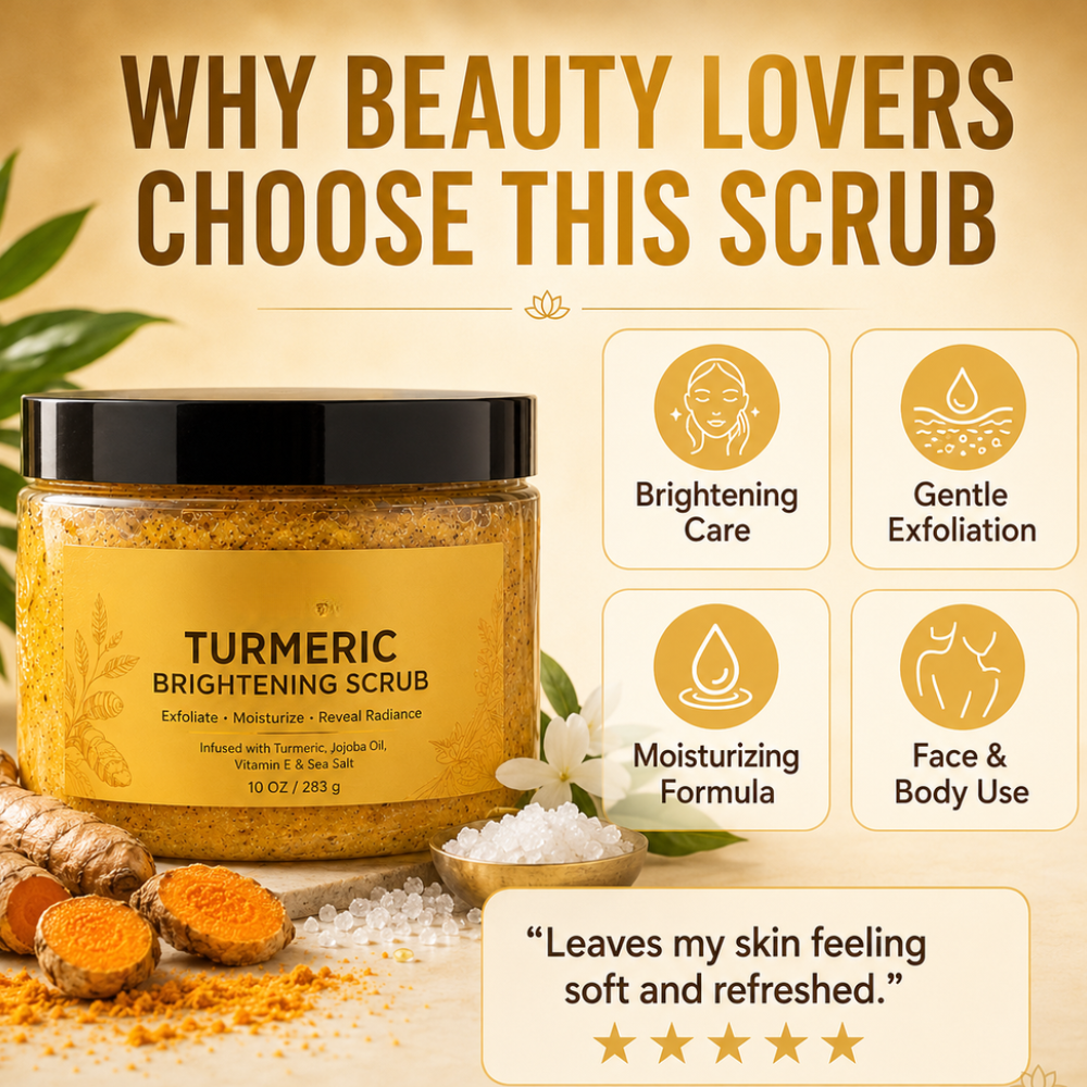 GlowAura – Turmeric Brightening Body Scrub