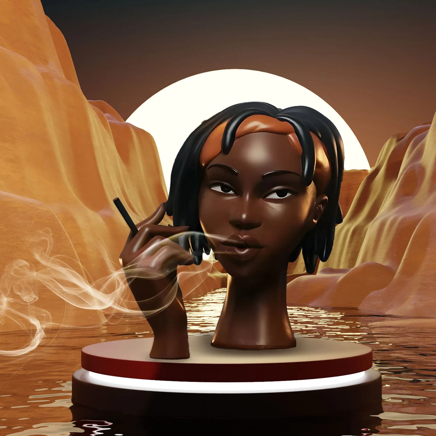 CalmCharm - Creative Lady Smoking Cones Decor