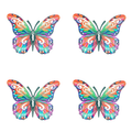 4x Orange Butterflies
