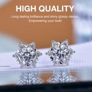 SnowLuxe - Moissanite Snowflake Earrings