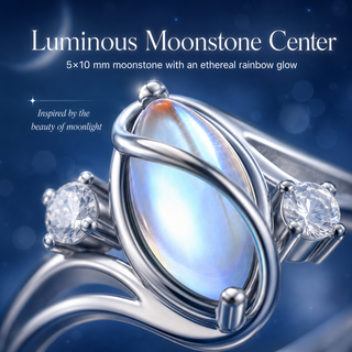 LunaGlow – 925 Sterling Silver Rainbow Moonstone Ring