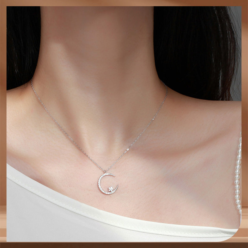 LunaGlow – Bright Night Moon & Star Necklace