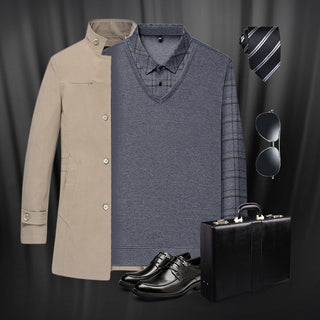 EliteLayer – Classic Faux Layered Long Sleeve Polo Shirt