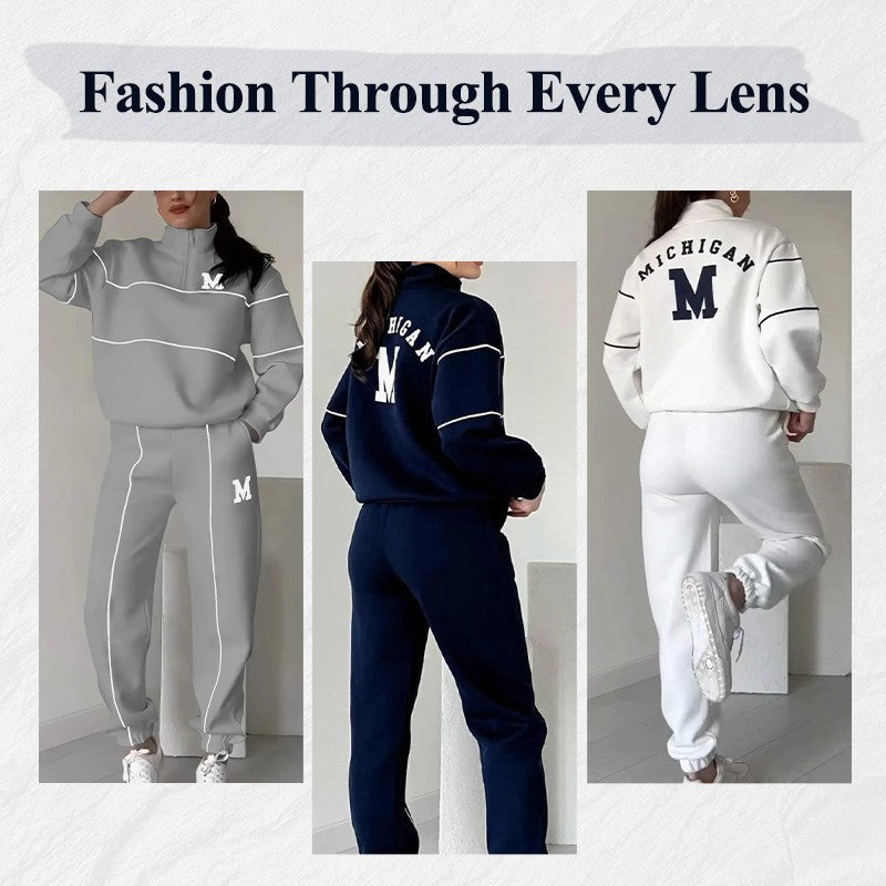 UrbanEase – Casual Line Sweatshirt 2-Piece Set