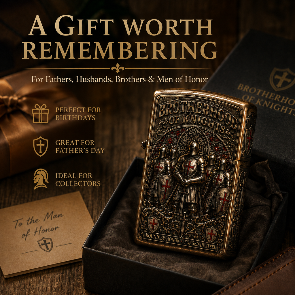 KnightFlame – Premium Medieval Brotherhood Windproof Lighter