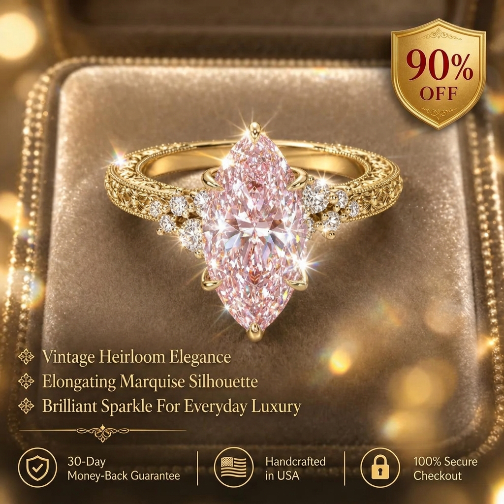 BlushAura – Vintage Marquise Ring