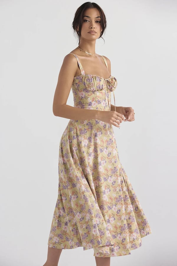 LA VIERA - Corset Lace-Up Summer Dress