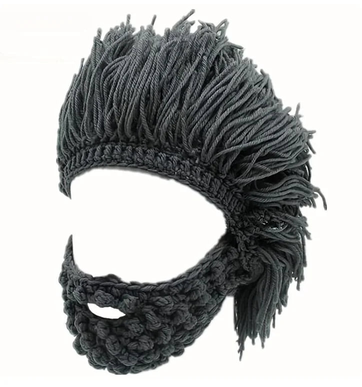 BeardBoss – Knitted Beard Beanie with Hair Wig