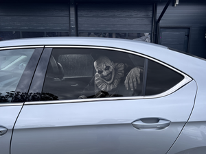 Clown Art Car Window Sticker, One-Way View, Universal Size