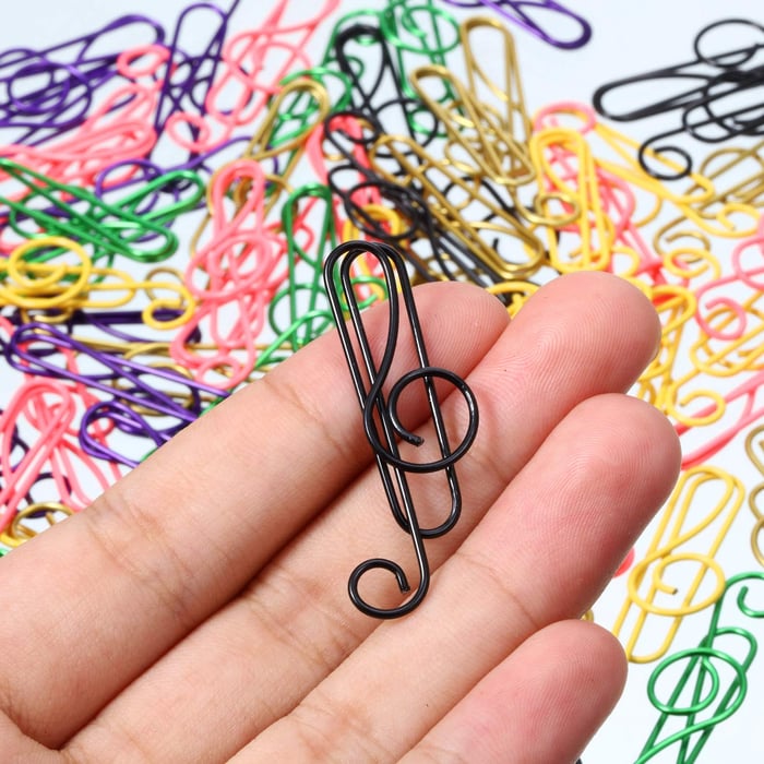 TuneTidy – Multicolour Paper Clips for Music Lovers (100 PCS)