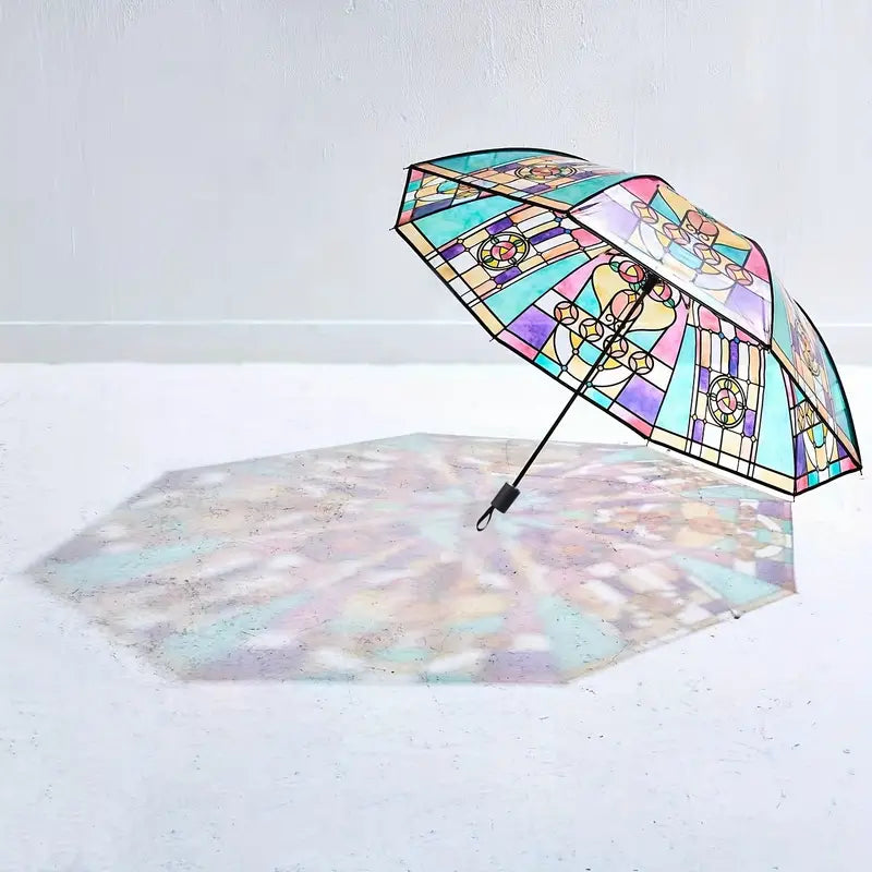 ClearVista | Hand-Painted Stained Glass Umbrella
