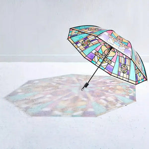 ClearVista | Hand-Painted Stained Glass Umbrella