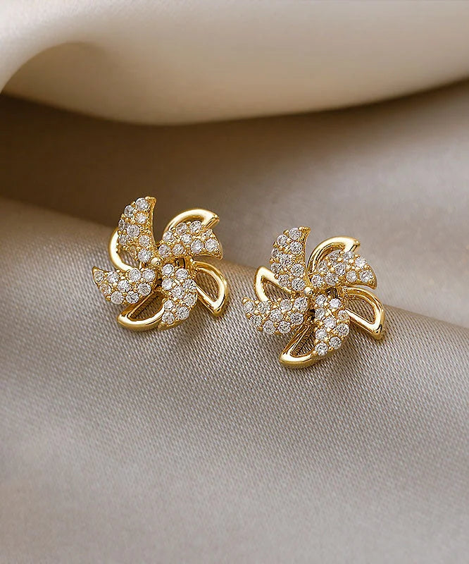 RadiantPetals – Sterling Silver Alloy Floral Drop Earrings