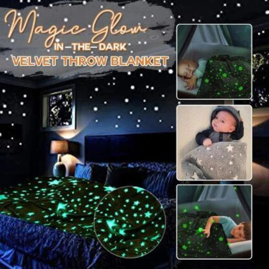StellarDreams - Luminous Plush Velvet Galactic Blanket marnetic