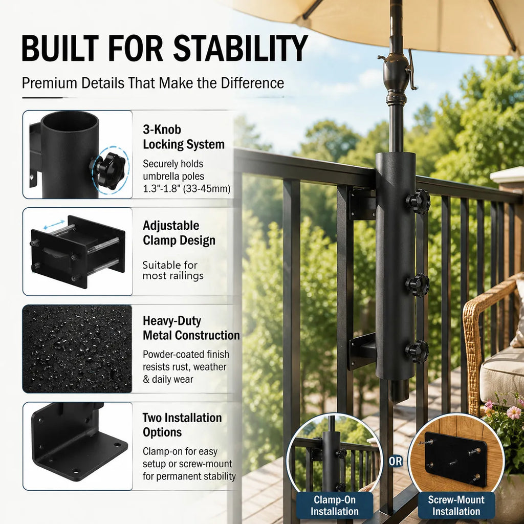 ShadeLock – Premium Deck Mount Umbrella Holder