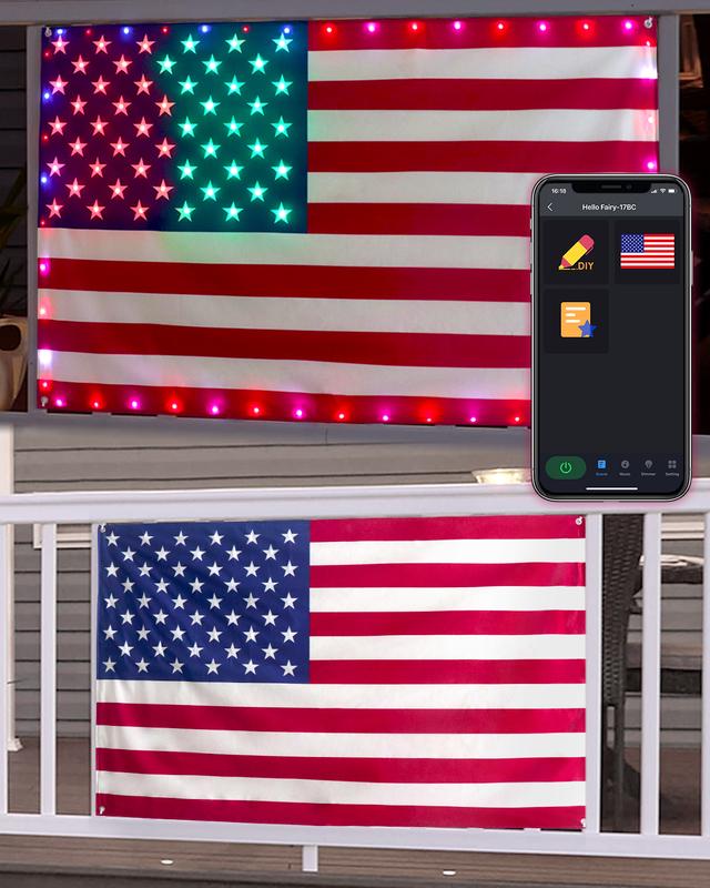 StarBeam – 3x5 FT Smart American Flag Lights with App Control