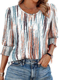 StyleBreeze – Elegant Relaxed Fit 3/4 Sleeve Top