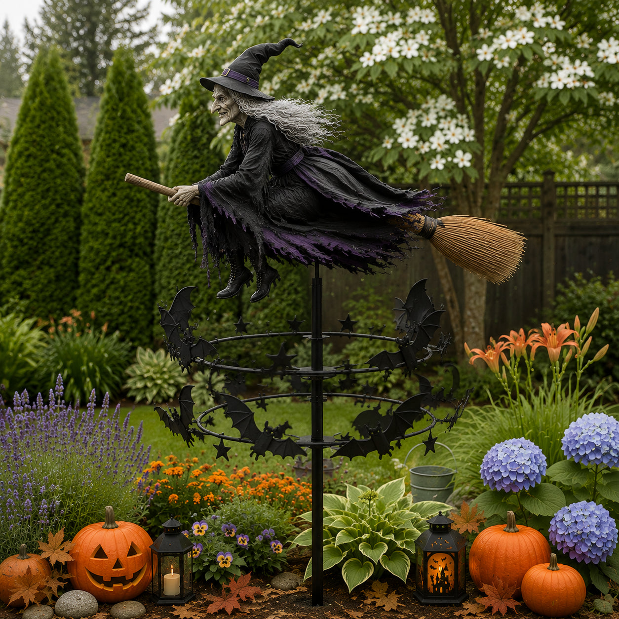 WitchWhirl – Enchanted Halloween Garden Wind Spinner