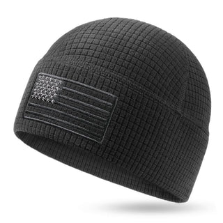 American Flag Embroidery Waffle Watch Cap