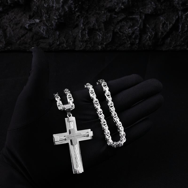 Blackstone Cross - Masculine Faith Necklace
