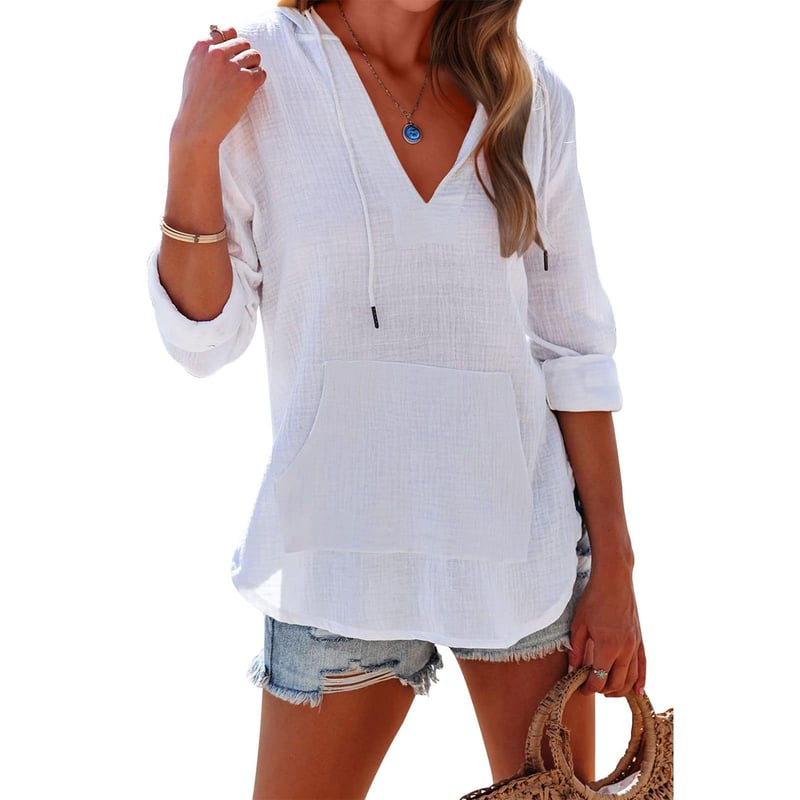 WaveLuxe - Oversized Hooded Cover Up Shirt