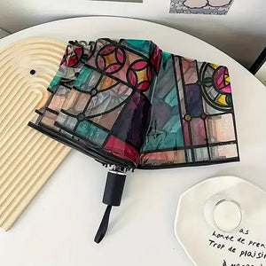 RetroShade – Vintage Stained Auto Umbrella
