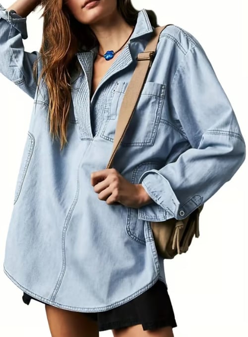 UrbanHue – Stylish Denim Comfort Top