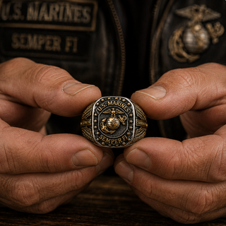 🦅 U.S. Marines Semper Fi Signet Ring - ✈️ BUY 2 FREE SHIPPING