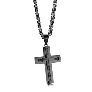 Blackstone Cross - Masculine Faith Necklace