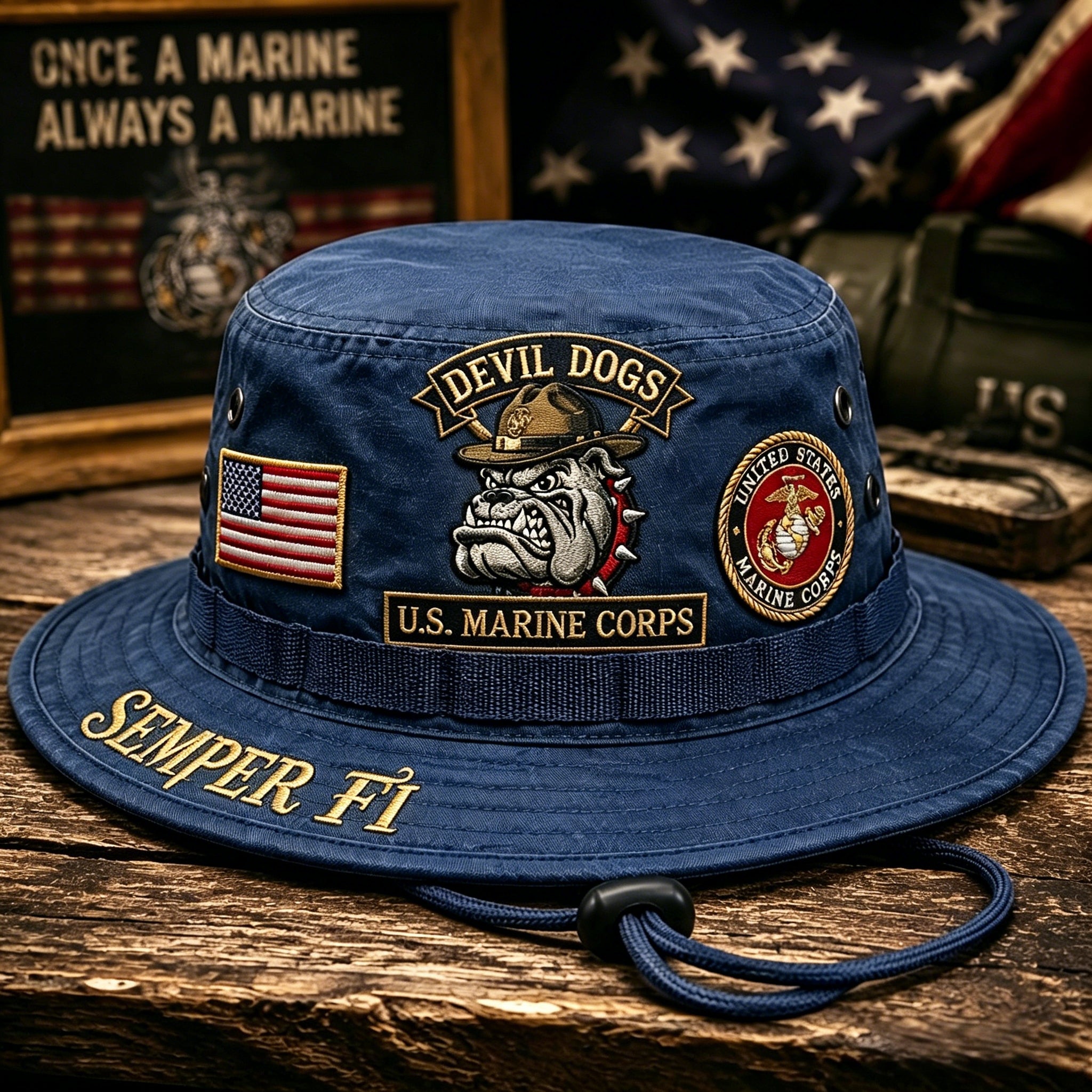 🇺🇸 Last Day Promo: 49% OFF -🐾U.S. Marine Corps Devil Dogs Tribute Boonie Hat
