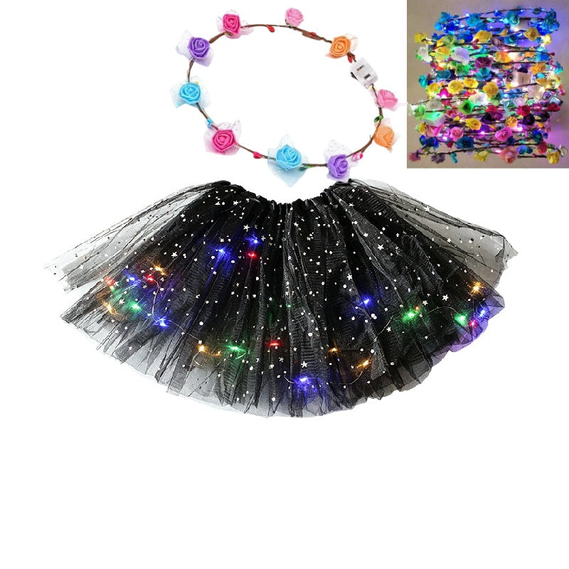 GlowTwirl – Light-Up Star Mesh Princess Tutu