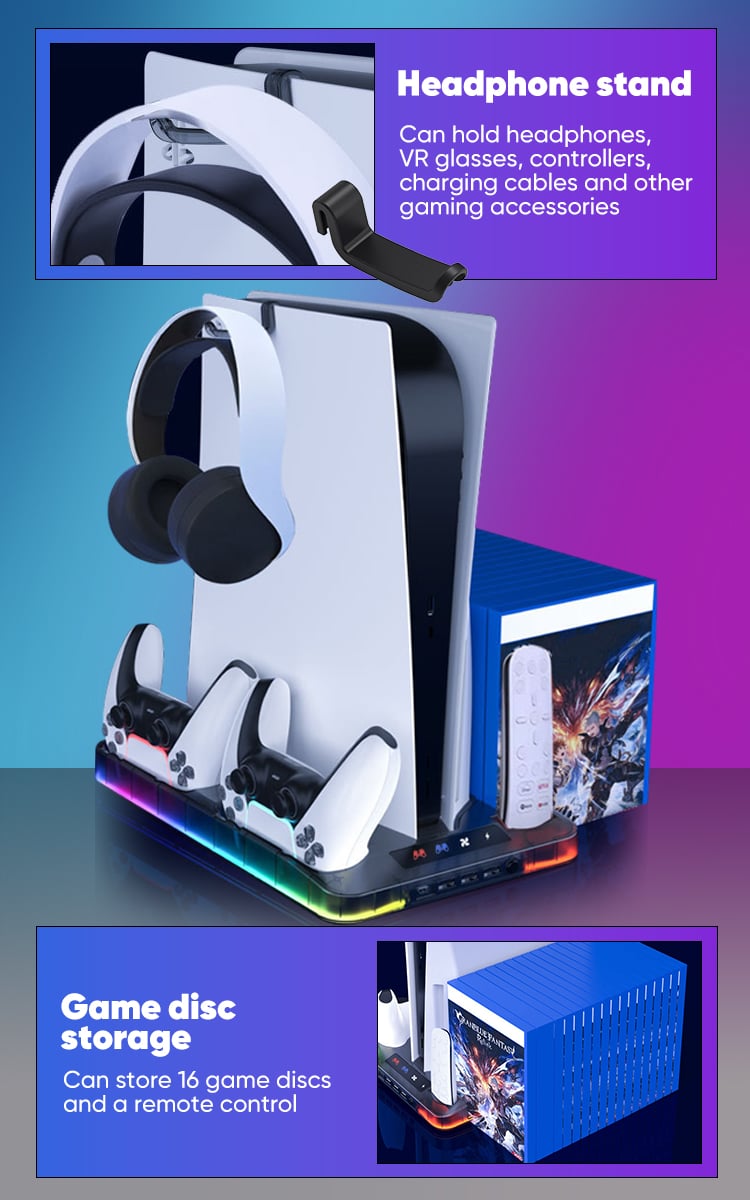 FrostDock – Dual PS5 Controller Charging Stand