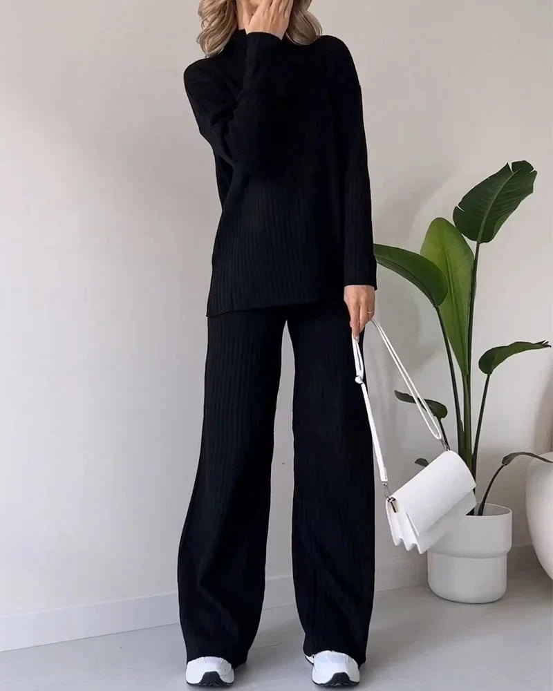 EffortlessChic – Slit Casual Two-Piece Set
