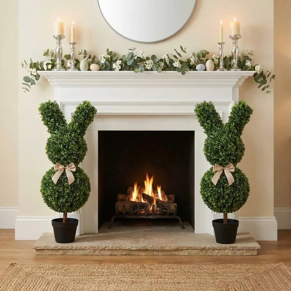 SpringHaven – Decorative 36" Bunny Topiary Set