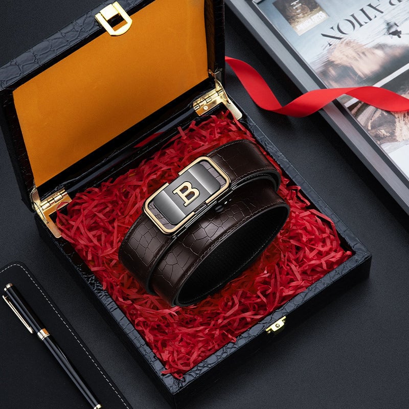 RegalCroc – Crocodile-Pattern Auto Buckle Belt