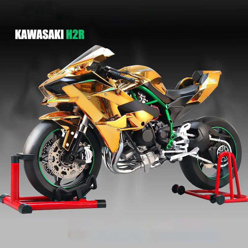 【Genuine】1:6 H2R motorcycle model with engine startup, throttle control, and exhaust spray simulation, ideal gift for men