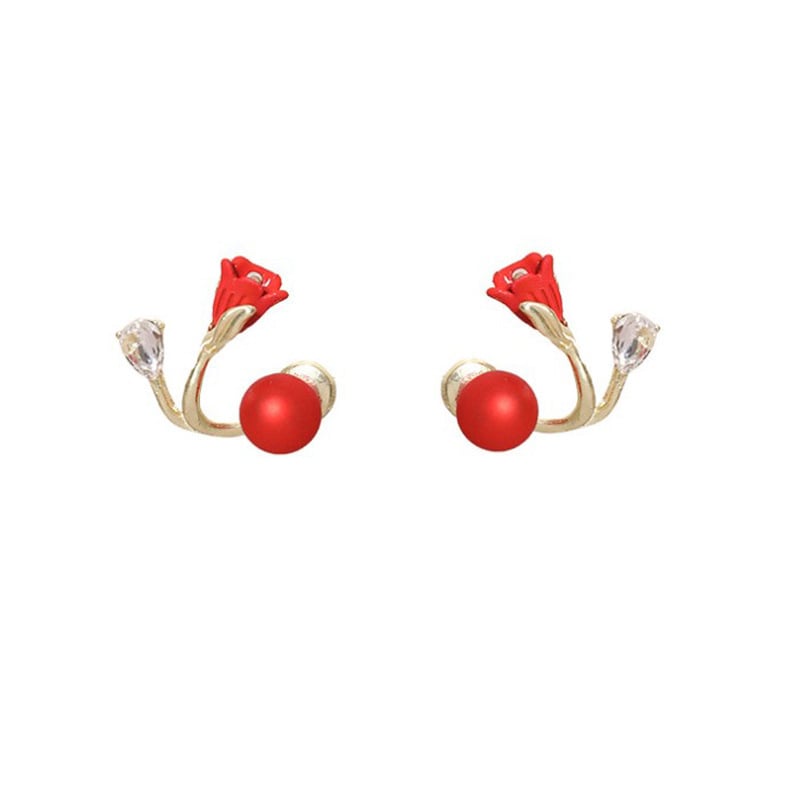 🌷$9.99🌷 - Stylish red tulip flower earrings