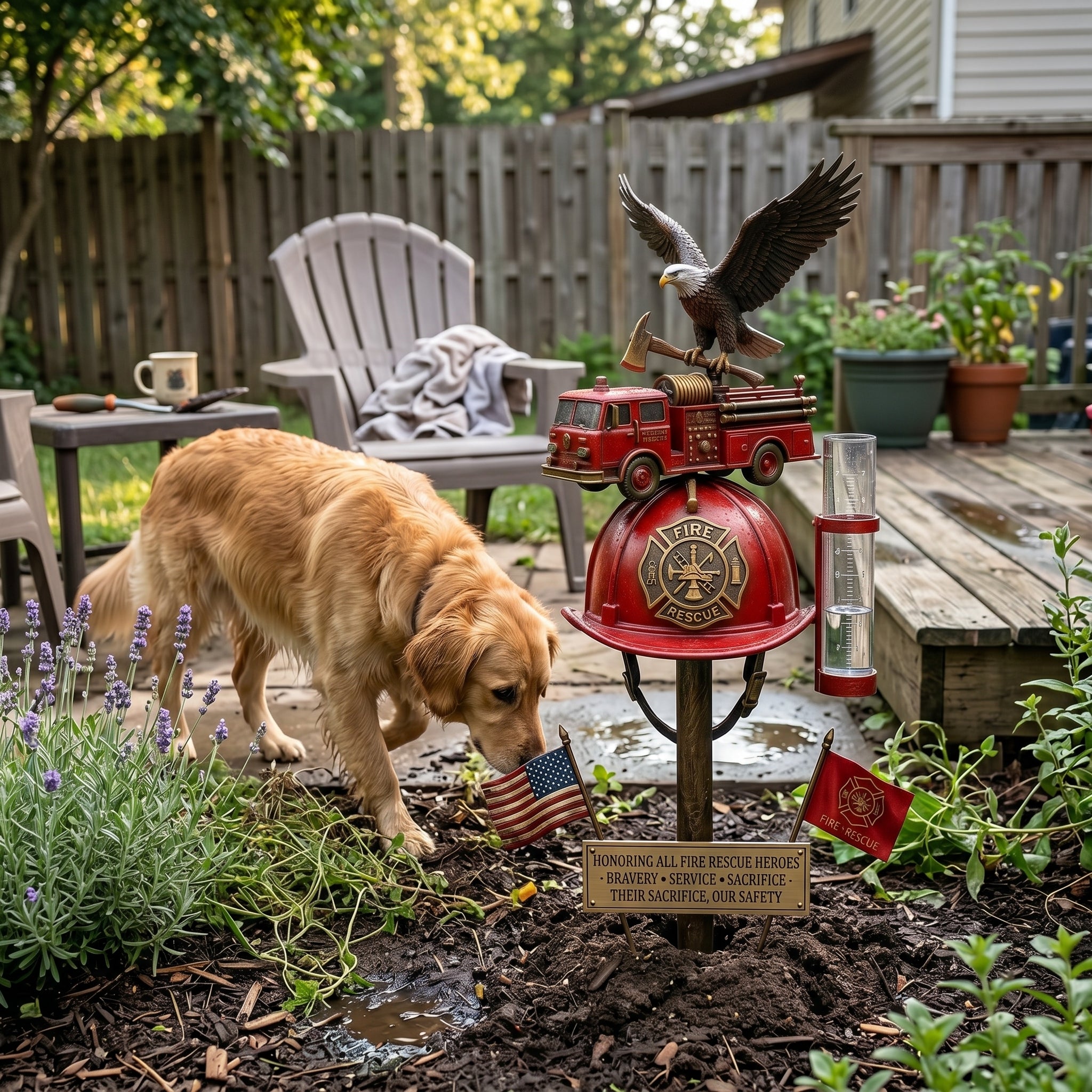 🏆Last Day Promo: 49% OFF 🎖️- Firefighter Tribute Garden Rain Gauge