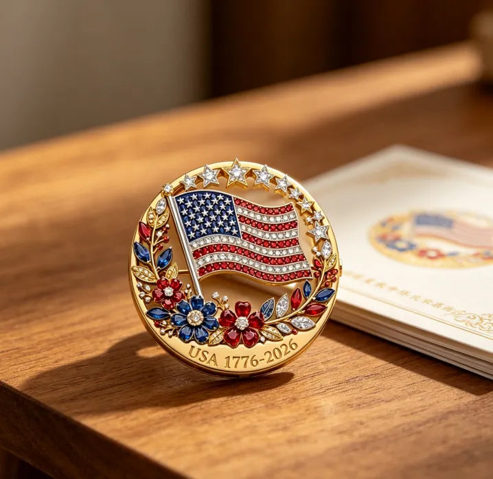 US 250th Anniversary Enamel Brooch Pin
