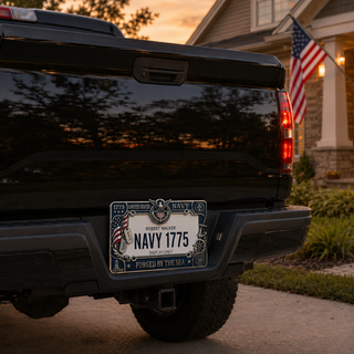 U.S. Navy “Forged By The Sea” License Plate Frame