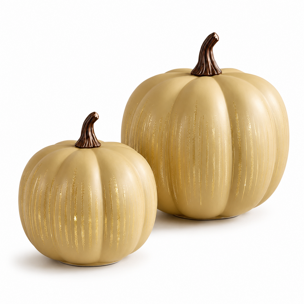 GlowHaven – Decorative Twinkling Glass Pumpkin Light