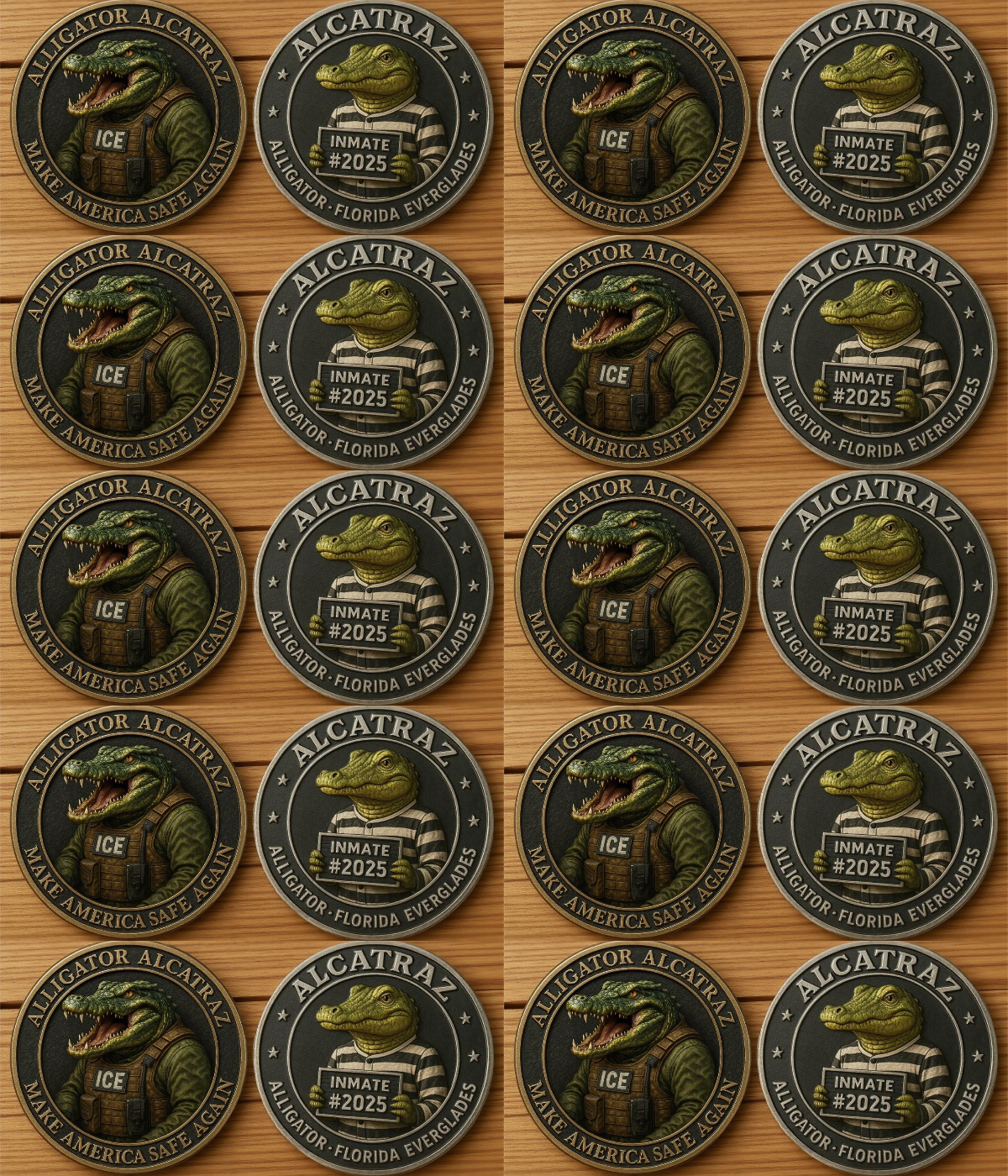 🏆Flash Sale 60% OFF - 🐊⛓️Alligator Alcatraz Inmate Mugshot Coin