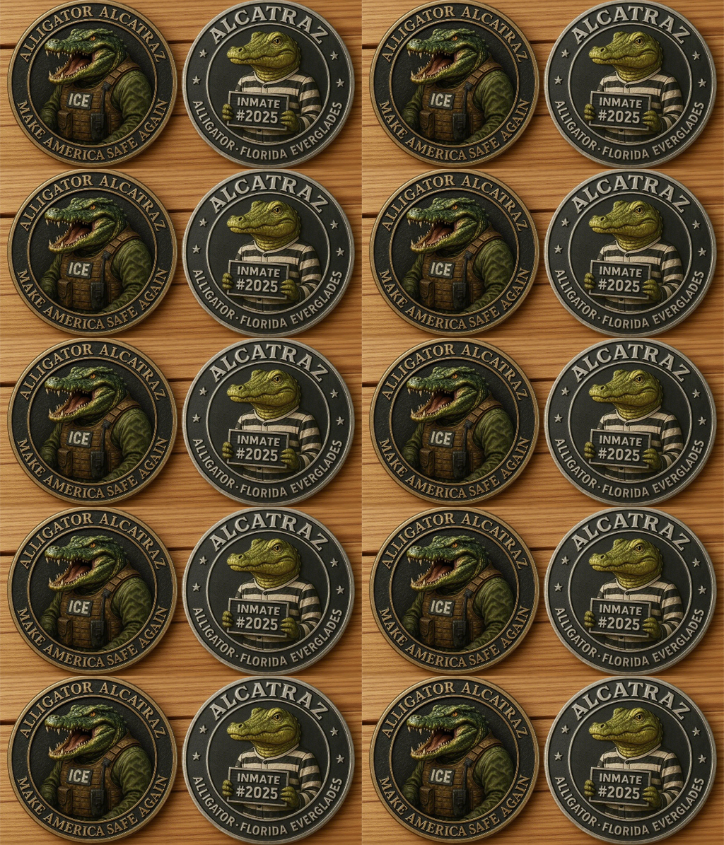 🏆Flash Sale 60% OFF - 🐊⛓️Alligator Alcatraz Inmate Mugshot Coin