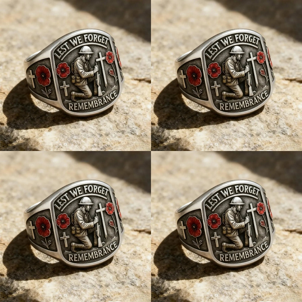 🔥Last Day 60% OFF🌹 2026 Remembrance Soldier Ring💍Lest We Forget — Honoring the Fallen