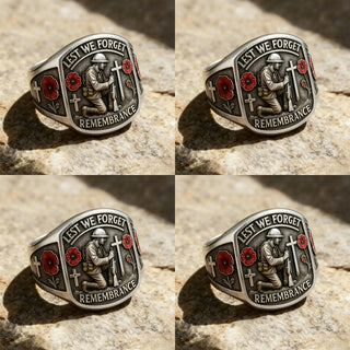 🔥Last Day 60% OFF🌹 2026 Remembrance Soldier Ring💍Lest We Forget — Honoring the Fallen