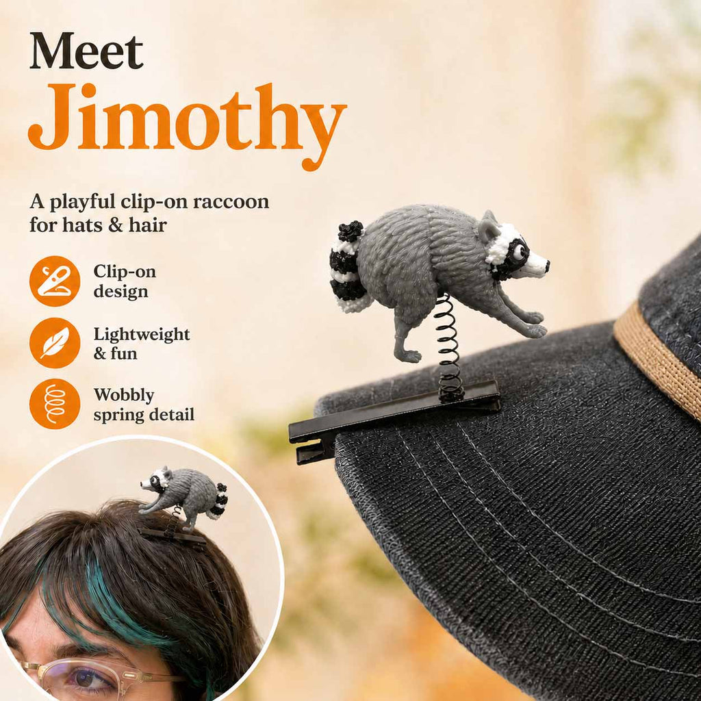 SproutCritter – Quirky Raccoon Hat & Hair Decoration