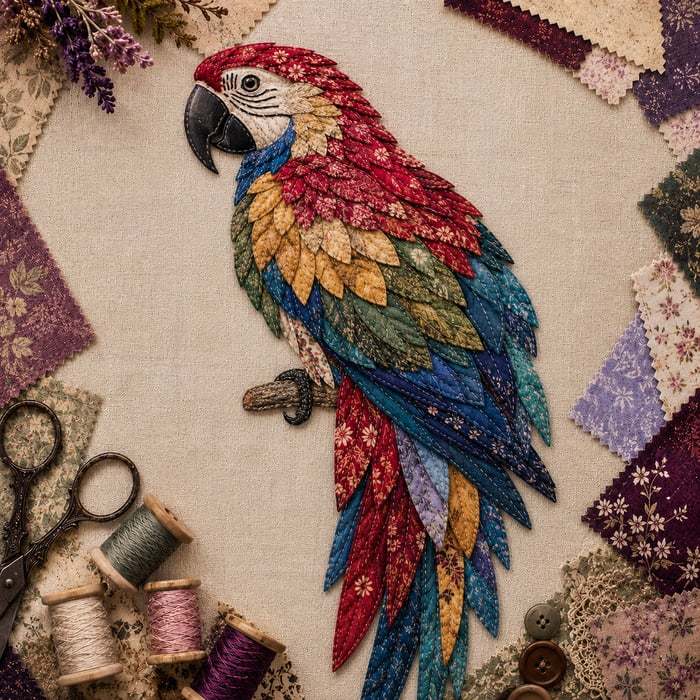 CraftNest – Handmade Patchwork Bird Hanging Kit